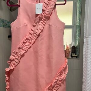 Peach Ruffled Sleeveless Dressy
